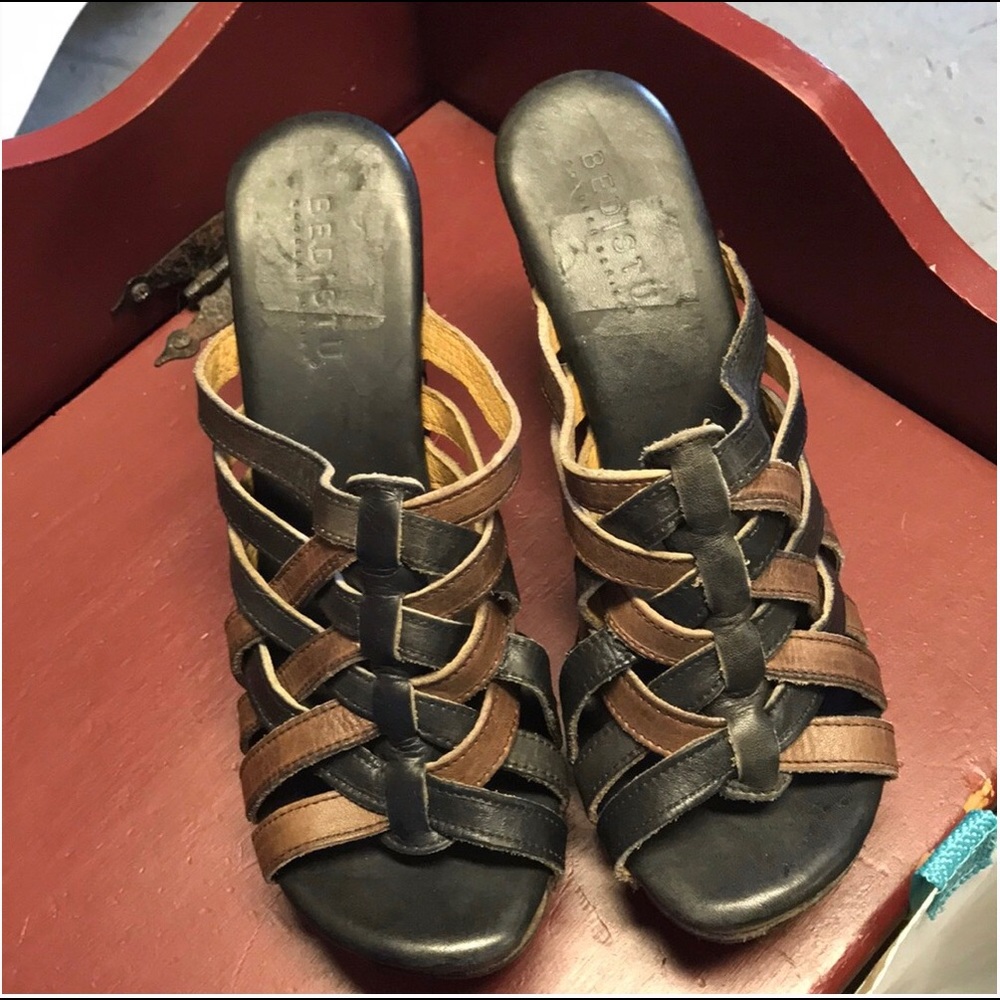 Bed Stu Wedge Sandals.  Cobbler series